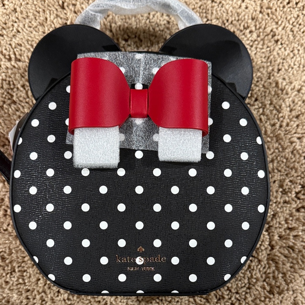 Kate Spade Disney X Minnie Mouse Black and White Polka Dot Purse BRAND NEW!!!
